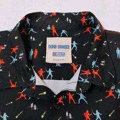 RSVLTS Dumb And Dumber The Duel KUNUFLEX Button Up Shirt 2XL-Has Discoloration