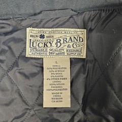 Lucky Brand Jacket Men Large Plaid Wool Blend Button Front Shirt Shacket Quitted