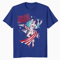 Lynyrd Skynyrd Lady Liberty Eagle Stars Stripes US Flag Rock Men’s T-Shirt