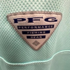 Columbia PFG Polo Shirt Mens XL Aqua Omni Shade Costa Del Mar Fishing Golf