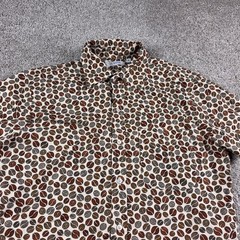 Gustin Shirt Mens Medium Brown Button Up Short Sleeve USA Made Lightweight