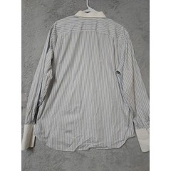 Canali Shirt Mens 17.5 44 Striped Contrast Collar French Cuff Blue White READ