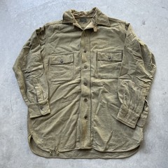 Vintage 30s Montgomery Ward Chin Strap Work Shirt Side Gusset Elbow Patch 23×28