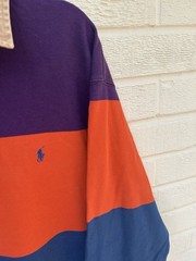 Vintage Polo Ralph Lauren Rugby Shirt Medium Colour block Striped Hoops