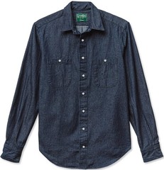Gitman Vintage $265 NWT Blue 8oz Dark Denim Work Shirt 100% Cotton Twill XL FW25