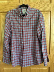 LL Bean Mens Medium 100% Cotton Shirt Traditional Preppy Outdoor Old Money