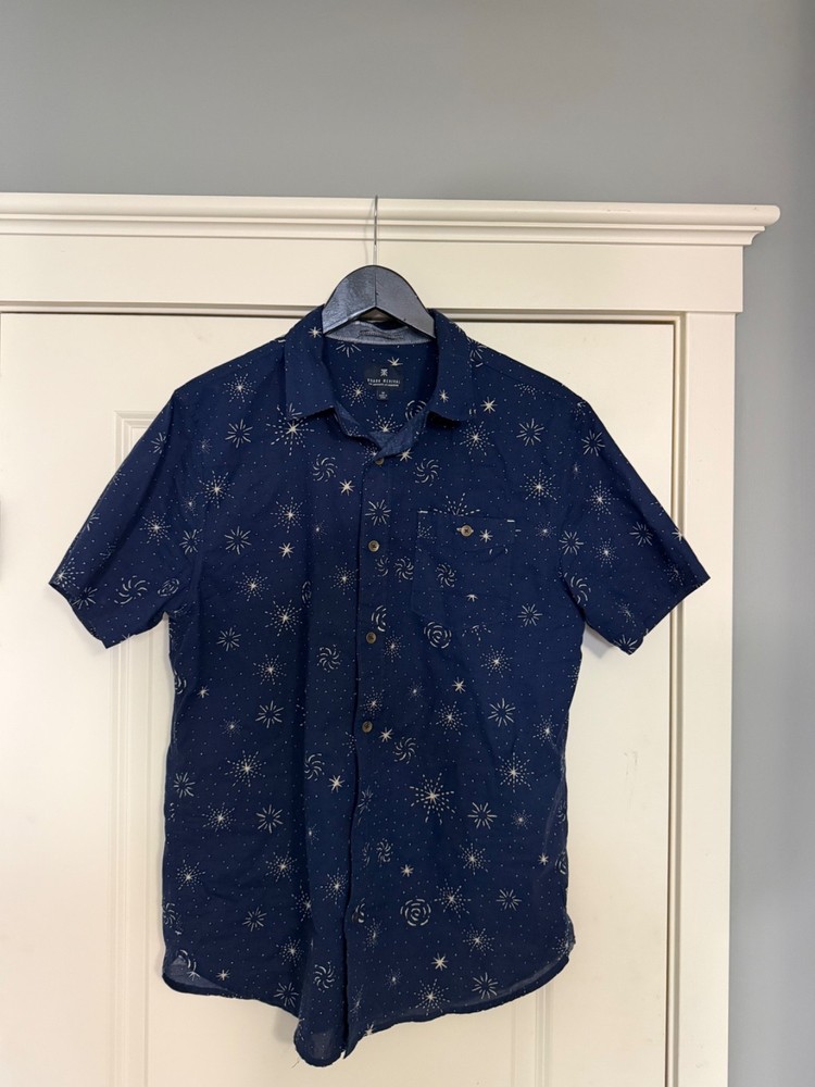 Roark Shirt Mens Medium Button Up Up Causal Short Sleeve