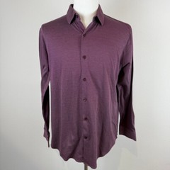 Hart Schaffner Marx Men’s Long Sleeve Button Down Shirt Merlot Wine Size Large