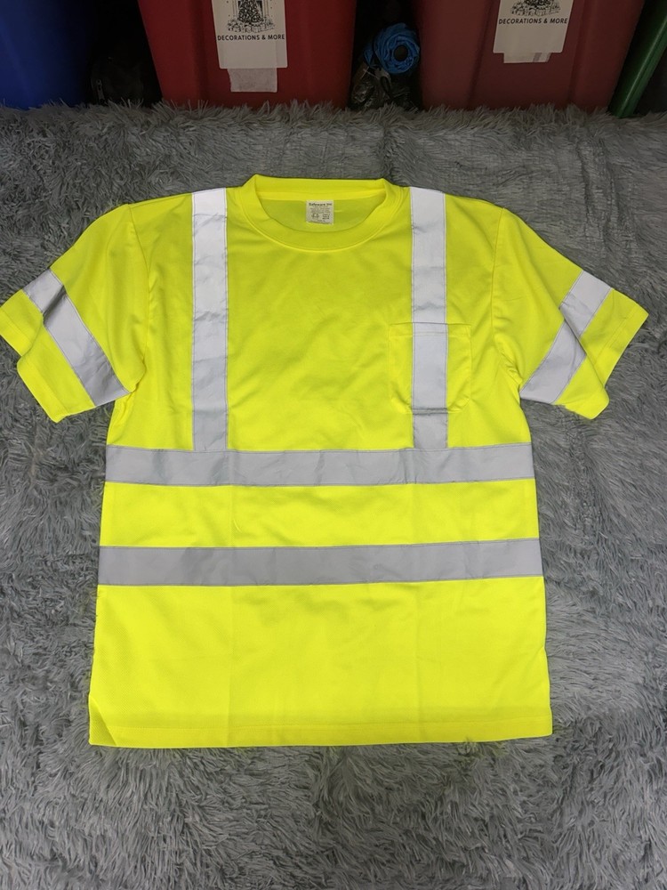 Class 3 Reflective Safety Yellow XL T-Shirt HIGH VIZ Safe Wear Pocket