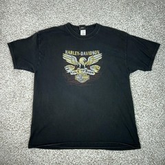 Harley Davidson Shirt Mens XL Black Georgia Eagle Biker Motorcycle Tee T Causal