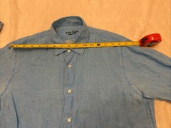 Arla Capri 100% Linen Hand Made Shirt In Italy Long Sleeve Sz 39 (medium) Blue