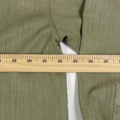 Pavo by Lastrada Mens Mandarin Collar Hidden Placket Shirt Olive Green Medium