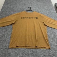 Carhartt Long Sleeve T Shirt Mens XL Brown Cotton Blend Graphic Workwear Casual