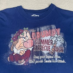 Disney Store Tiki Kingdom Grumpy T Shirt Mens XXL Blue Summer BBQ Graphic Tee