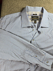 Jos. A. Bank Reserve Men’s Tailored Fit Checkered Button-Up Shirt XXLT Blue