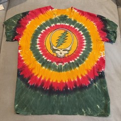 Awesome – Liquid Blue – Grateful Dead – Lithuania – Rasta – Tie Dye T Shirt – XL