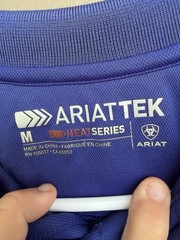 AriatTEK Mens M Medium Heat Series Short Sleeve Blue Performance Golf Polo Shirt