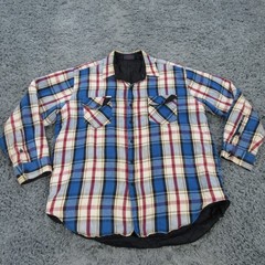 Dakota Shirt Mens Large Blue Ramie Cotton Flannel Quilted Lined Insulated Jacket