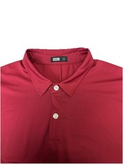 Barbell Stretch Polyester Spandex Men’s Polo Shirt Red L Short Sleeve Classic
