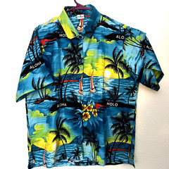 La Leela Hawaiian Shirt Aloha Size L Short Sleeves