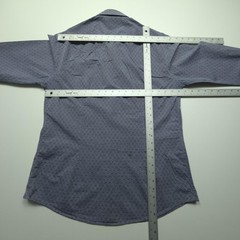 Barena Mens Shirt Size 52 Blue Geometric Print Cotton Button Up Italy Casual