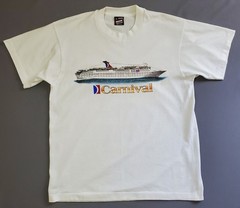 Vintage 80’s Carnival Cruise Ship shirt Large White Single Stitch Made in USA