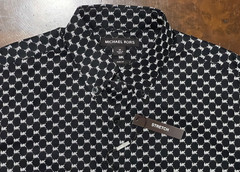 New Men Michael Kors Button Down Cotton Shirt MSRP $98 (CF3400I9Y6) Size Medium