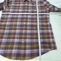 Criquet Plaid Shirt Mens XL Purple Gold Green Western Snap Front Cotton Flannel
