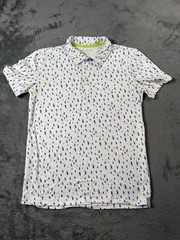Tommy Bahama Active Polo Shirt Mens XS White Geometric Print Performance Stretch