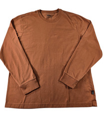 Eddie Bauer Mens Large Long Sleeve Basic Tee Shirt Burnt Orange