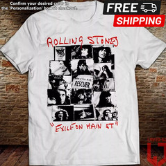 Rolling Stones Exile on Main St Vintage Rock Band Graphic T-Shirt S-5XL