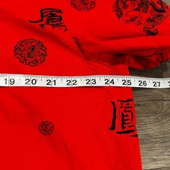 Mens 4XL Tang Suit Shirt Red Dragon Phoenix Kung Fu Frog Button 100% Cotton