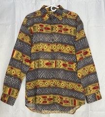 VTG The Territory Ahead Shirt L Aztec Western Southwestern Retro Casual Cowboy