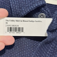 Taylor Stitch Men’s Utility Shirt in Rinsed Indigo Sashiko S / 38 NWT