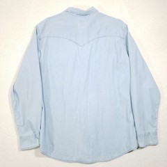 Levi’s Pearl Snap Denim Shirt Mens XL Light Wash Blue Western Long Sleeve Casual