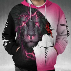 Personalized Name Lion Cross Light Way Maker Miracle Worker Jesus 3D Shirt
