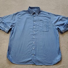 Oak Hill Shirt Mens 19 36/37 Blue Striped 100% Cotton Non Iron Long Sleeve