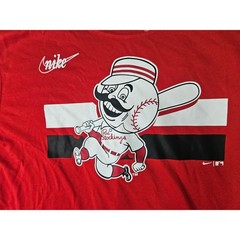 Nike Cincinnati Reds T-Shirt Mens Large Mr Redlegs Stockings Dri-FIT Tee