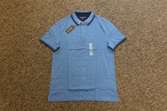 New Michael Kors Greenwich Cotton Polo Shirt – MEDIUM – Ocean Blue Heather