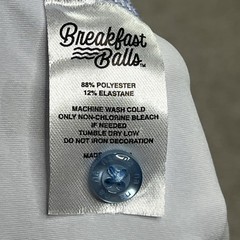 RSVLTS Polo Shirt Men XL Blue Breakfast Balls Its 5 Under Par Stretch Hawaii NWT