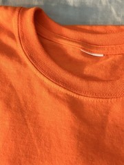 Mens ORANGE 2XL 3XL Cotton Tshirt Crew Neck Long Sleeve T-Shirt UNISEX