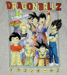 Dragon ball Z MENS t shirt GRAY XL Extra LARGE Toei Animation ANIME Classic NWT