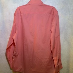 Omega Italy Dress Shirt XL 17-17.5 Coral Pink Button Front 52 Chest 32 Length
