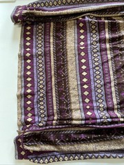 Geometric Tribal Pattern Blouse, Purple and Brown Long-Sleeve Shirt – AFU-120