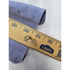Paul Fredrick Button Down 16-32 Blue Cotton Broadcloth Classic Preppy Office