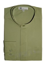 Mens’ Mandarin Collar ( banded collar) Dress Shirt Cotton Blend Style SG01