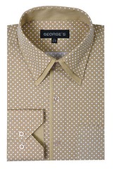 Men’s Fashion mini-polka dot dress shirt Double collar Angel-cuff by Georges 617