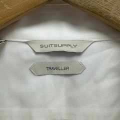 Suitsupply Men’s 18/46 Extra Slim Fit White Cutaway Collar Traveller Dress Shirt