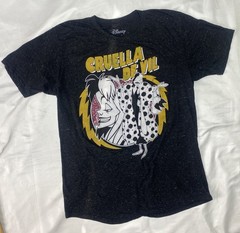 Walt Disney 101 Dalmatians Cruella De Vil Black Graphic T-Shirt Adult Men L