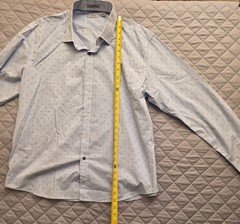 Nono Men’s Light Blue with White Dots, Long-Sleeve Shirt, Sz XL